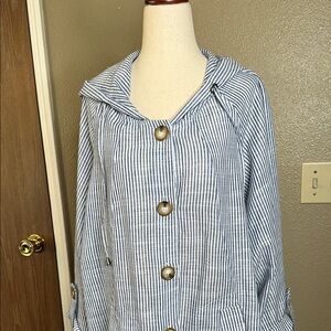Striped Blue Women's Jacket